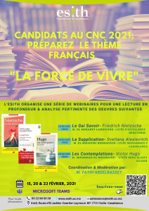 Le thème français des CPGE 2021 "La Force de Vivre"