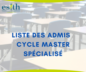 Cycle Master Spécialisé | Liste des admis