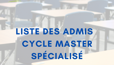 Cycle Master Spécialisé | Liste des admis